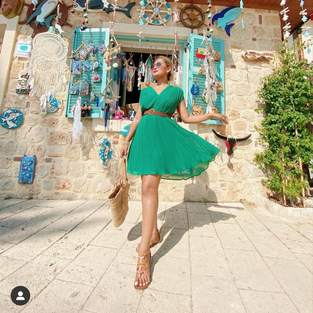 Mango pleated dress bloggers fav
